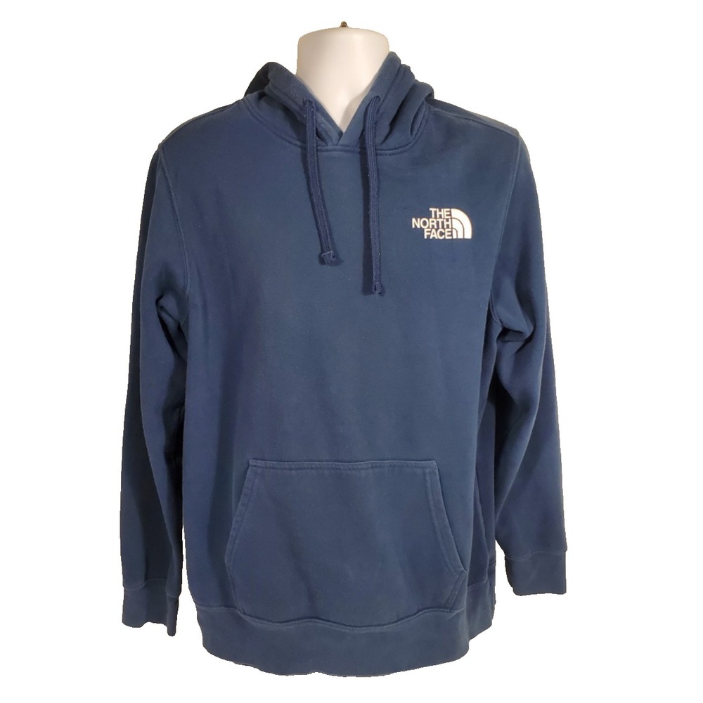 The North Face Men's Large Back Print Logo‎ Blue Hoodie Pullover